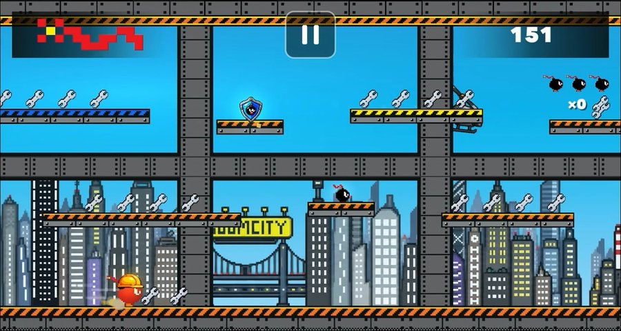 Kaboomee running the girders of Boom City